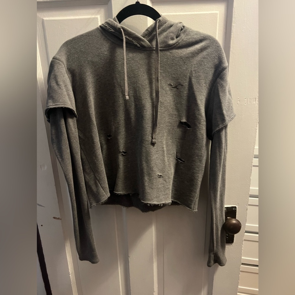 Hollister Cropped Sweater with holes